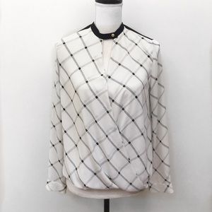 ANDB extra small swing blouse windowpane